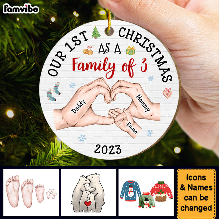 Personalized Gift For Family First Christmas Circle Ornament 30565 1
