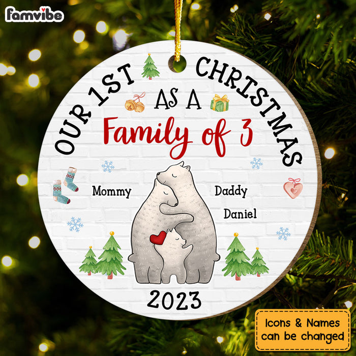Personalized Gift For Family First Christmas Circle Ornament 30565 1