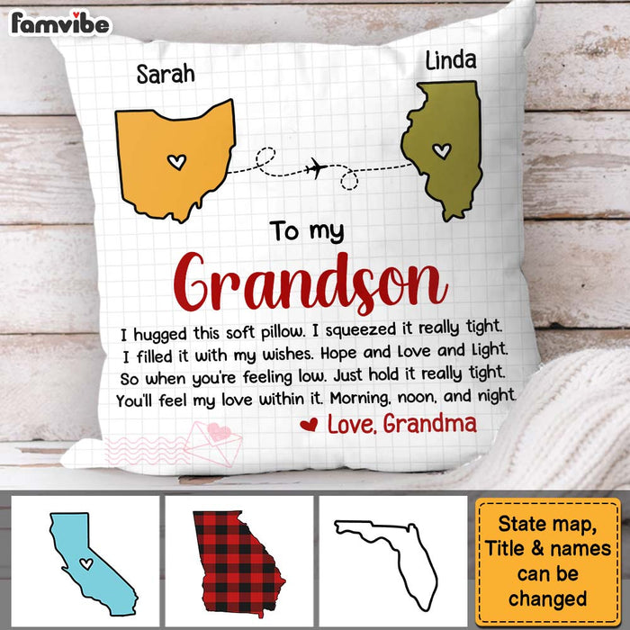 Personalized Gift For Grandson Granddaughter Long Distance Pillow 30566 1