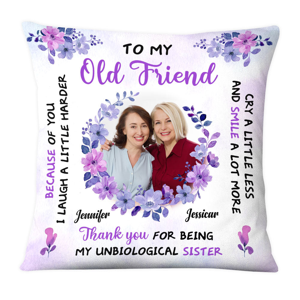 Personalized Gift For Friends Laugh A Little Harder Upload Photo Pillow 30567 Primary Mockup