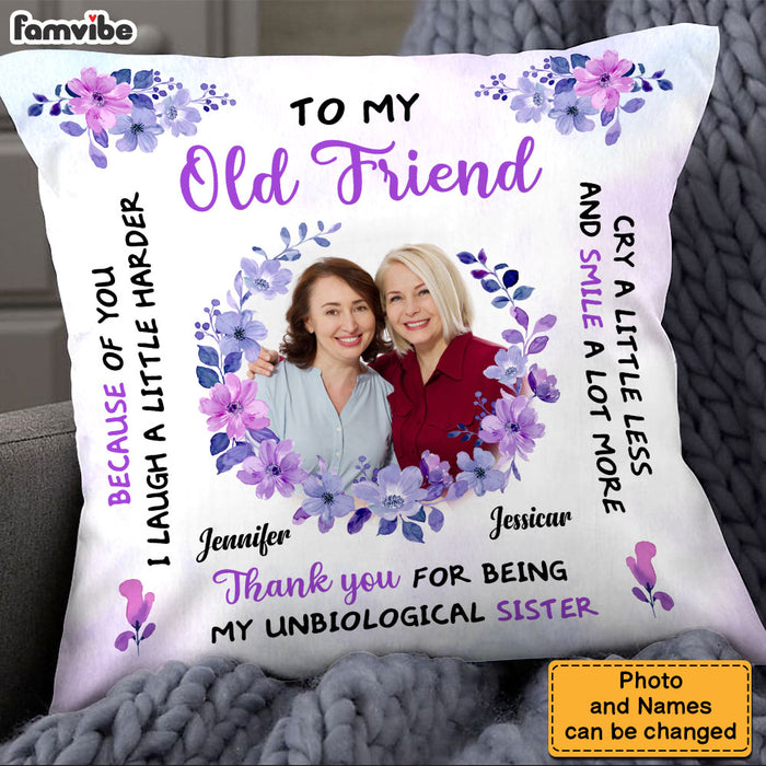 Personalized Gift For Friends Laugh A Little Harder Upload Photo Pillow 30567 1