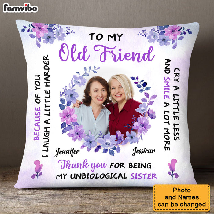 Personalized Gift For Friends Laugh A Little Harder Upload Photo Pillow 30567 1