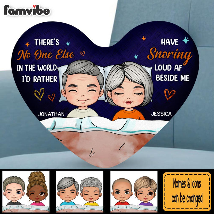 Personalized No One I'd Rather Snoring Loud Beside Me Shaped Pillow 30571 1