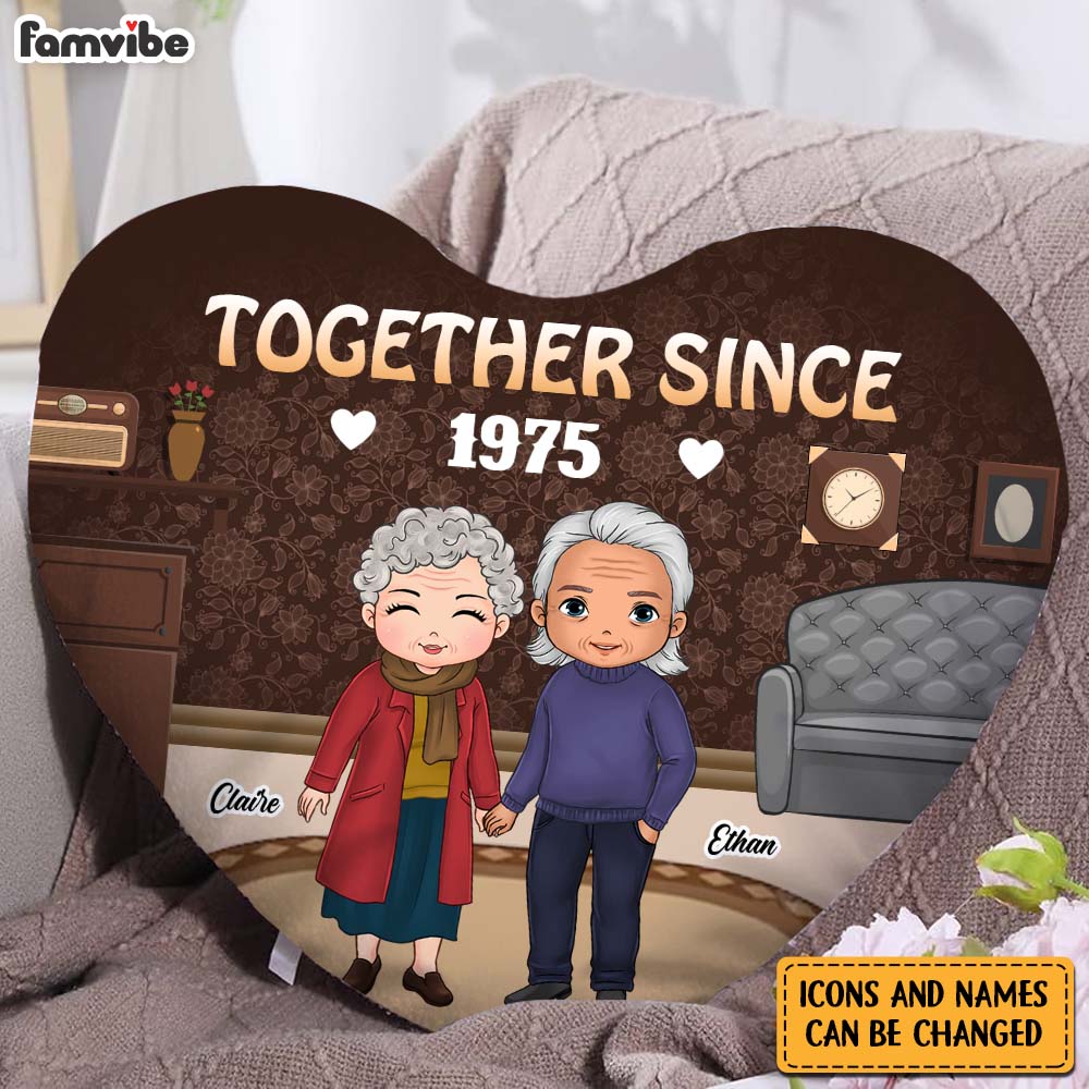 Personalized Together Since Shaped Pillow 30572 Primary Mockup