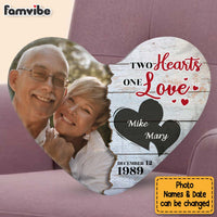 Personalized Two Hearts One Love Upload Photo Shaped Pillow 30575 thumb 1