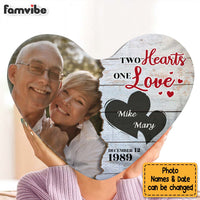 Personalized Two Hearts One Love Upload Photo Shaped Pillow 30575 thumb 1