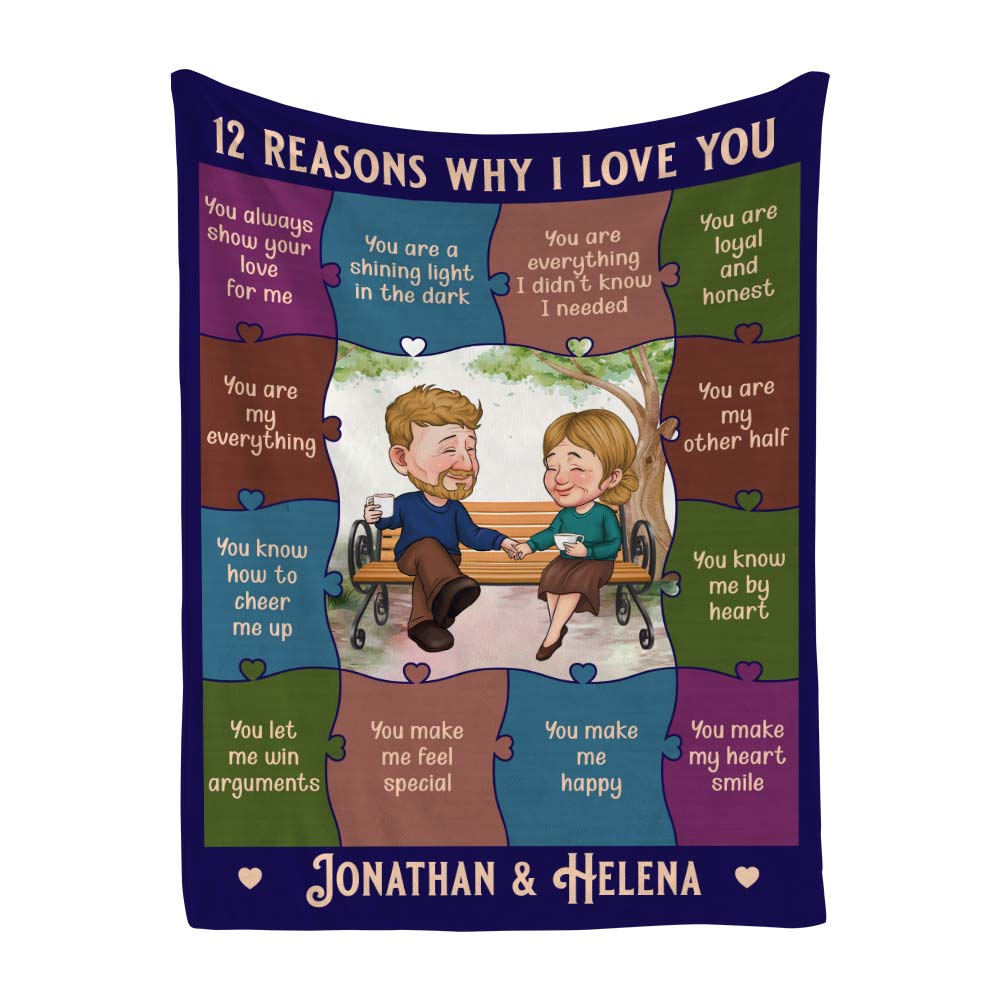 Personalized 12 Reasons Why I Love You Couple Blanket 30587 Primary Mockup