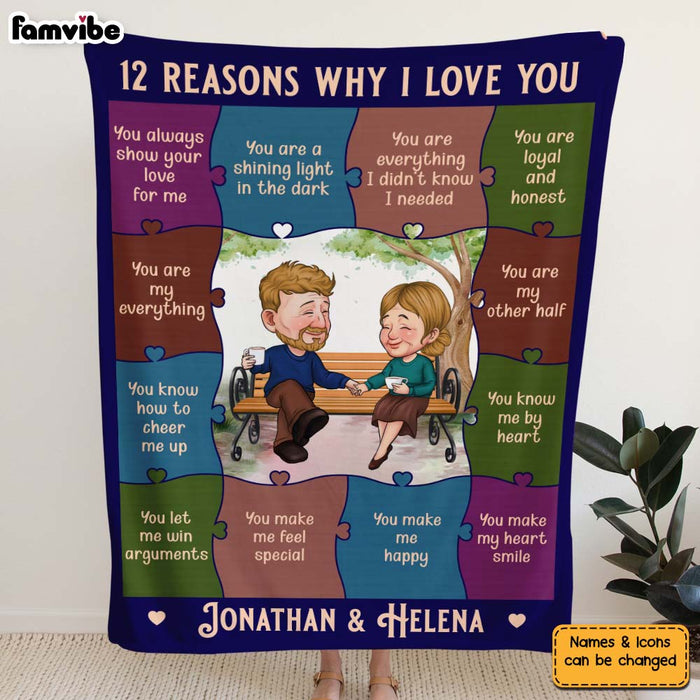 Personalized 12 Reasons Why I Love You Couple Blanket 30587 1