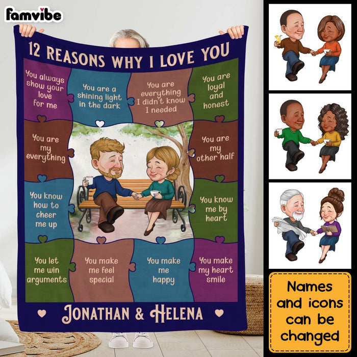 Personalized 12 Reasons Why I Love You Couple Blanket 30587 1