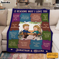 Personalized 12 Reasons Why I Love You Couple Blanket 30587 thumb 1