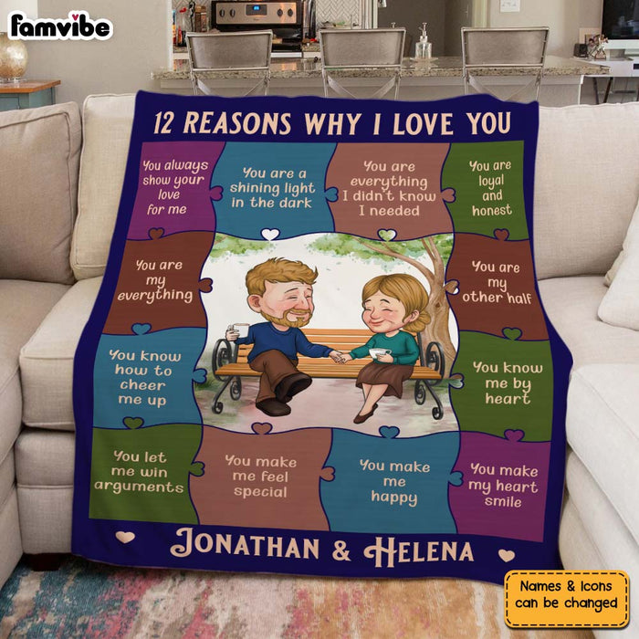 Personalized 12 Reasons Why I Love You Couple Blanket 30587 1