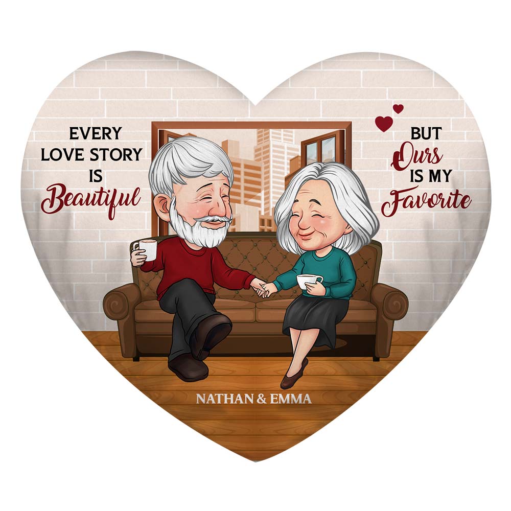 Personalized Every Love Story Is Beautiful Couple Shaped Pillow 30589 Primary Mockup