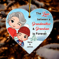 Personalized Christmas Gift The Love Between Grandma Grandson Heart Ornament 30590 thumb 1