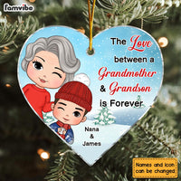 Personalized Christmas Gift The Love Between Grandma Grandson Heart Ornament 30590 thumb 1
