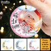 Personalized Gift For Baby First Christmas Photo Circle Ornament 30591 1