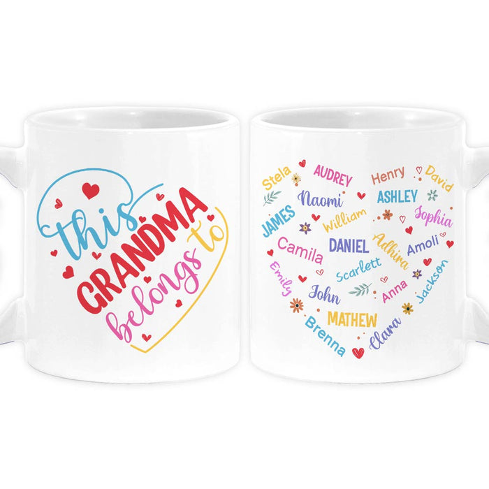 Personalized Gift For Grandma Heart Custom Name Mug 30594 1