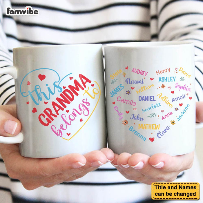 Personalized Gift For Grandma Heart Custom Name Mug 30594 1