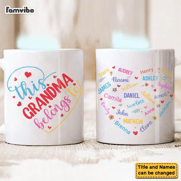 Personalized Gift For Grandma Heart Custom Name Mug 30594 1