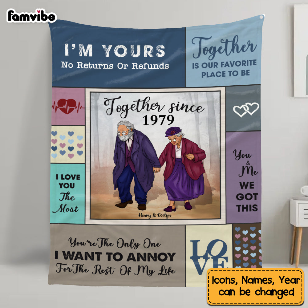 Personalized Elderly Couple Together Since Blanket 30596 Primary Mockup