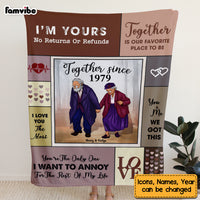 Personalized Elderly Couple Together Since Blanket 30596 thumb 1