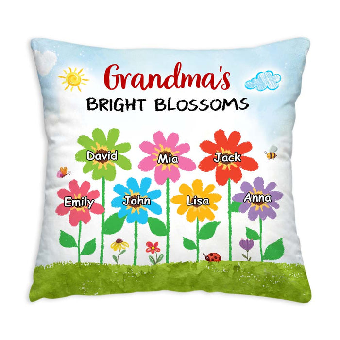 Personalized Grandma's Bright Blossoms Pillow 30599 1