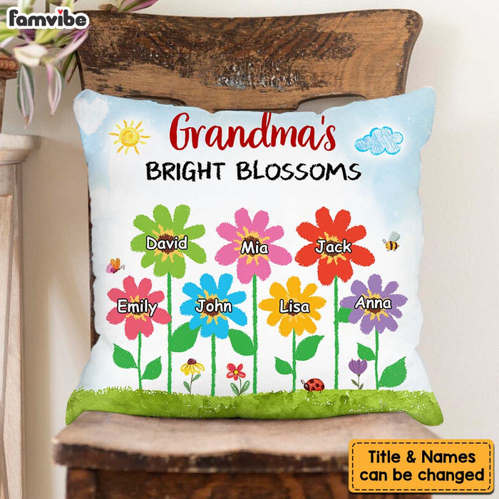Personalized Grandma's Bright Blossoms Pillow 30599 1