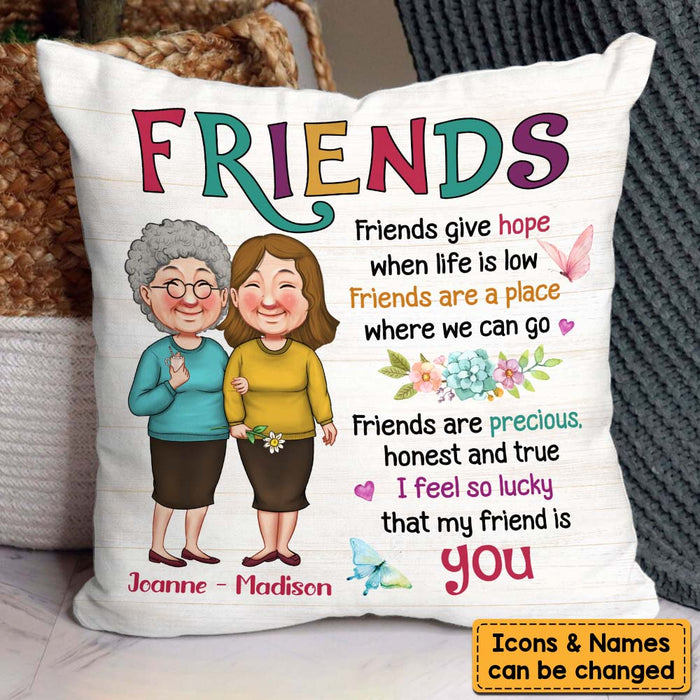 Personalized Gift For Friends Lucky That Me Friend Is You Pillow 30601 1