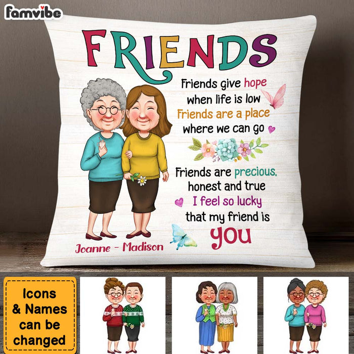 Personalized Gift For Friends Lucky That Me Friend Is You Pillow 30601 1