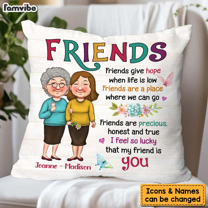 Personalized Gift For Friends Lucky That Me Friend Is You Pillow 30601 1