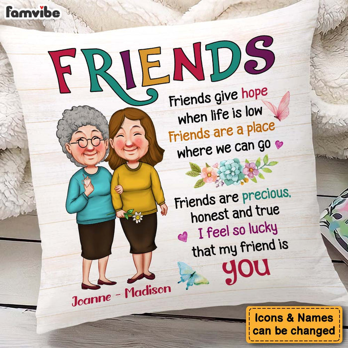 Personalized Gift For Friends Lucky That Me Friend Is You Pillow 30601 1