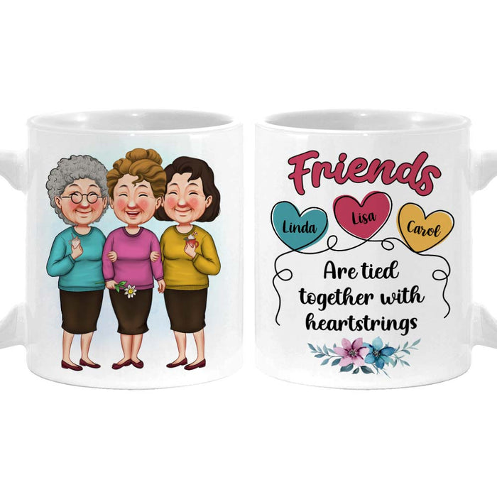 Personalized Gift Friends Are Tied Together With Heartstrings Mug 30602 1