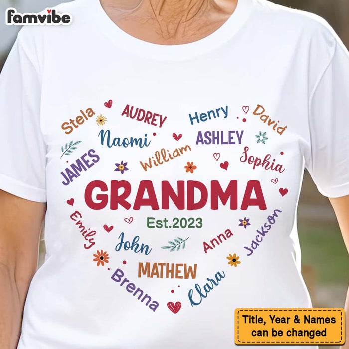 Personalized Gift For Grandma Heart Custom Name Shirt - Hoodie - Sweatshirt 30607 1