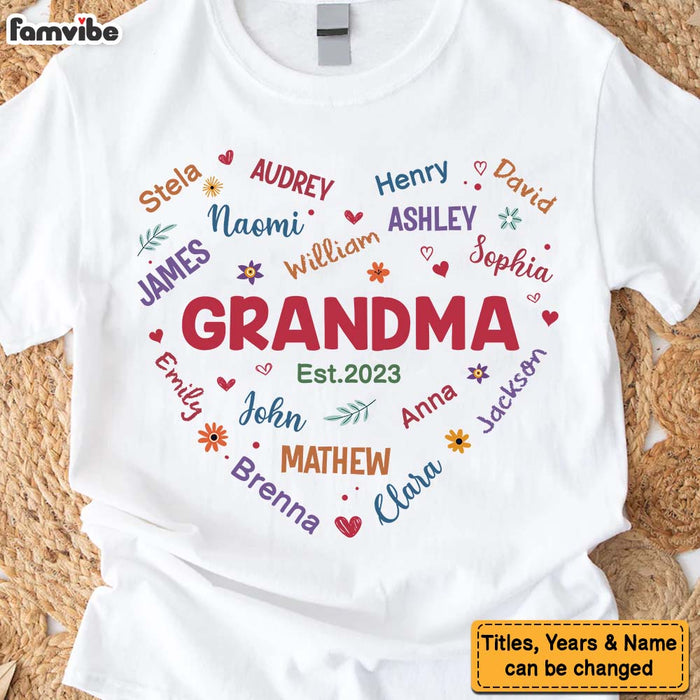 Personalized Gift For Grandma Heart Custom Name Shirt - Hoodie - Sweatshirt 30607 1