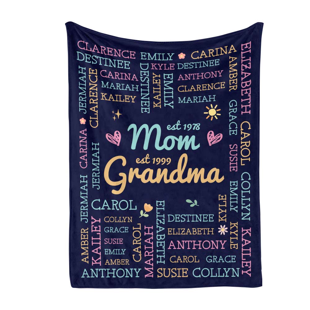 Personalized Gift For Grandma Grandkids Names Blanket 30617 Primary Mockup