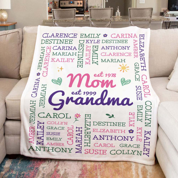 Personalized Gift For Grandma Grandkids Names Blanket 30617 1