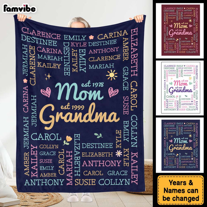 Personalized Gift For Grandma Grandkids Names Blanket 30617 1