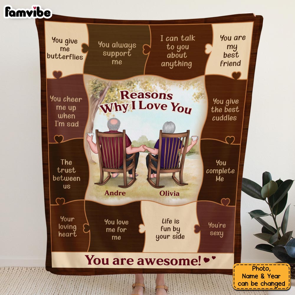 Personalized Reasons Why I Love You Couple Blanket 30625 Primary Mockup