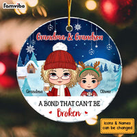 Personalized Christmas Gift Grandson Grandma A Bond Can't Be Broken Circle Ornament 30629 thumb 1