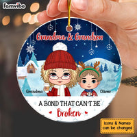 Personalized Christmas Gift Grandson Grandma A Bond Can't Be Broken Circle Ornament 30629 thumb 1