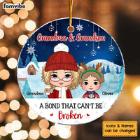 Personalized Christmas Gift Grandson Grandma A Bond Can't Be Broken Circle Ornament 30629 thumb 1