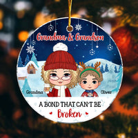 Personalized Christmas Gift Grandson Grandma A Bond Can't Be Broken Circle Ornament 30629 thumb 1