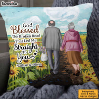 Personalized Old Couple Anniversary God Blessed The Broken Road Pillow 30633 thumb 1