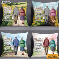 Personalized Old Couple Anniversary God Blessed The Broken Road Pillow 30633 thumb 1
