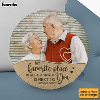Personalized My Favorite Place in All the World Is Next to You Shaped Pillow 30638 thumb 1