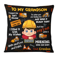 Personalized Gift For Grandson Construction Theme Hug This Pillow 30664 thumb 1