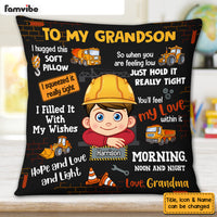Personalized Gift For Grandson Construction Theme Hug This Pillow 30664 thumb 1