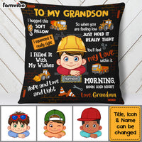 Personalized Gift For Grandson Construction Theme Hug This Pillow 30664 thumb 1