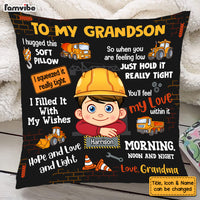 Personalized Gift For Grandson Construction Theme Hug This Pillow 30664 thumb 1