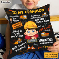 Personalized Gift For Grandson Construction Theme Hug This Pillow 30664 thumb 1