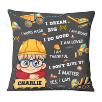 Personalized Gift For Grandson Construction I Am Brave Pillow 30670 thumb 1